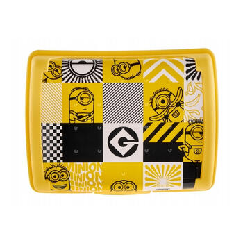 Pārtikas uzglabāšanas trauks deco-click-box midi 1L Carla "Minions Mosaic" 17x13x7cm dzeltens (0610705205361)