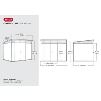 Садовый сарай Deco Pent 9x7, ореховое дерево (29212899)