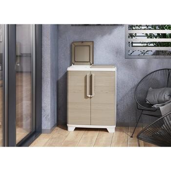 Система сортировки отходов Split Premium Wood 110 л Система переработки отходов 68x39x92 см светло-бежевый/светло-серый (29210302)
