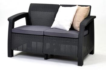 Dārza dīvāns divvietīgs Corfu Love Seat pelēks (29197359939)