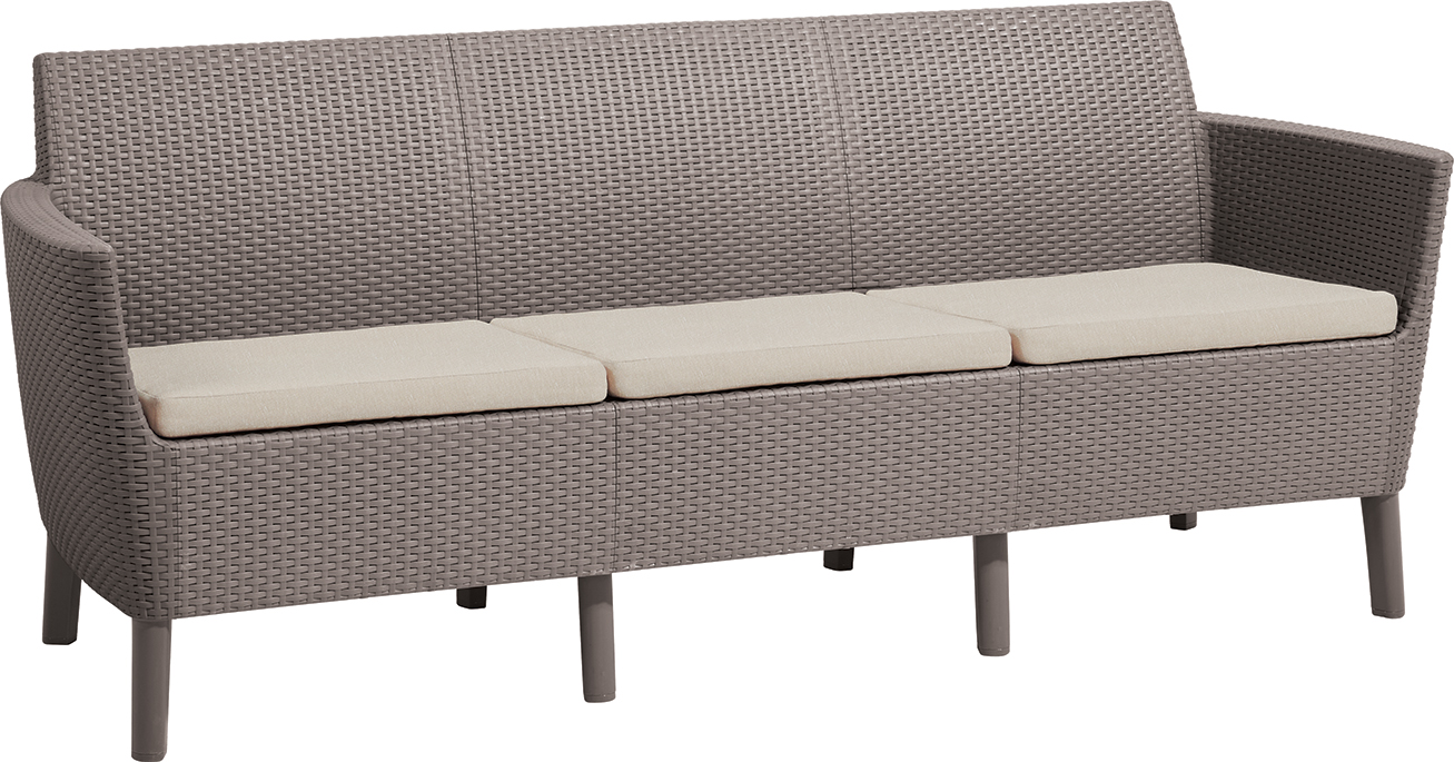 Диван садовый трехместный Salemo 3 Seater Sofa бежевый (29209039587)