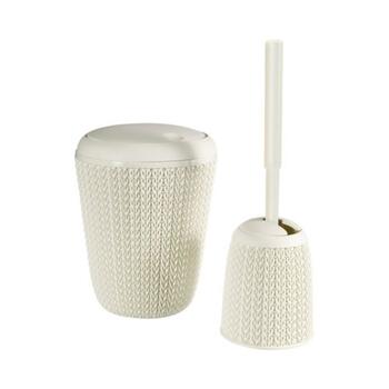 Tualetes poda birste ar turētāju Knit Ø14x43cm balts (0802004X64 )