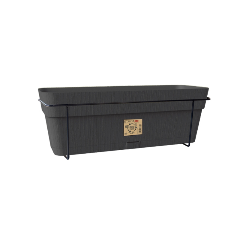 Balkona komplekts ar automātiskās laistīšanas sistēmu un metāla balstu 50x18x17cm pelēks  (2168401)