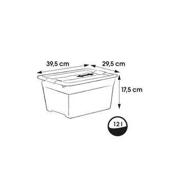 Kaste ar vāku crystalbox Cornelia 39x,5x29,5x17,5cm 12L caurspīdīga (0610941001)