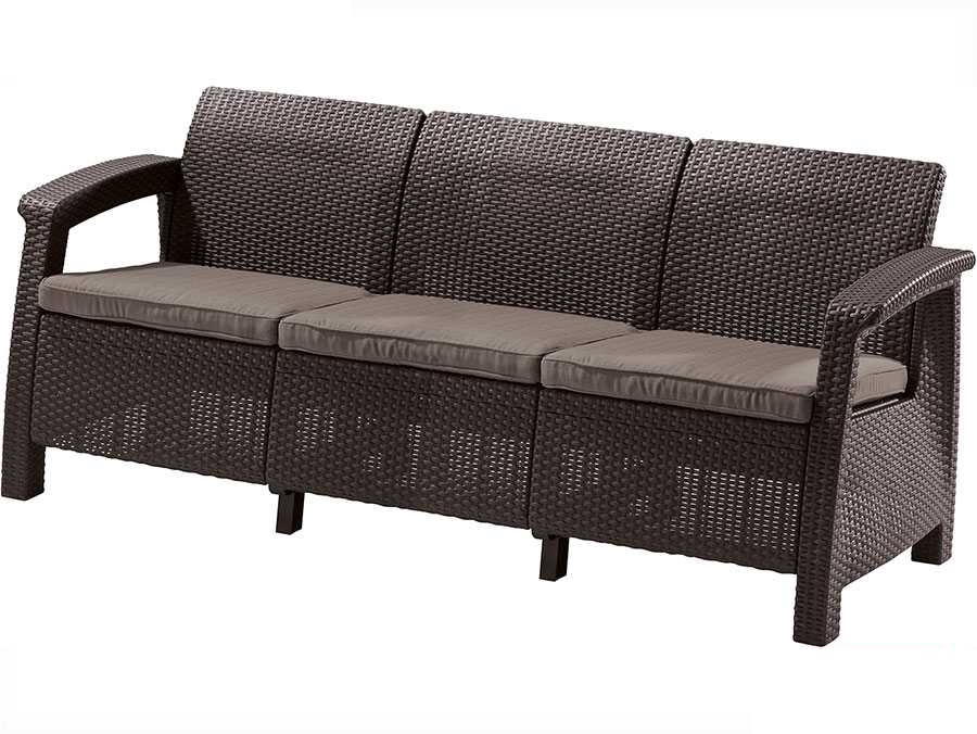 Dārza dīvāns trīsvietīgs Corfu Love Seat Max brūns (29197959599)