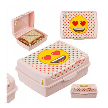 Pārtikas uzglabāšanas trauks deco-click-box midi 1L Carla "Emoji Hearts" 17x13x7cm rozā (0610705581352)