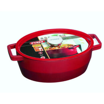 Čuguna katls 3,8L Pyrex ovāls 29x21cm sarkans (33SC5AC29)