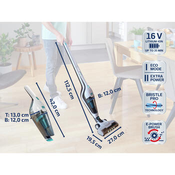LEIFHEIT Пылесос на аккумуляторе Rotaro PowerVac 2in1 16V (1011927)