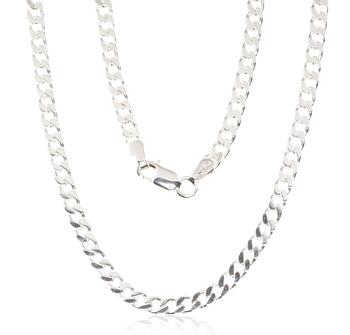 Sudraba ķēdīte Kartjē 3.5 mm , dimantu apstrādājums #2400100, Sudrabs 925°. Izmērs: 60. Svars: 15.9