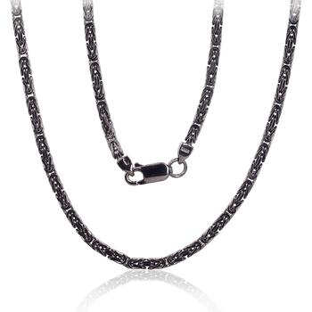 Sudraba ķēdīte Bizantija 2.5 mm #2400147(PRh-Bk), Sudrabs 925°, rodijs (pārklājums). Izmērs: 55. Svars: 19.6