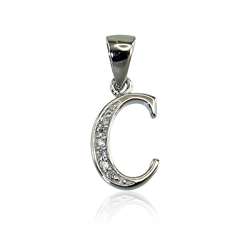 Серебряный кулон #2300150(PRh-Gr)_CZ, Серебро 925°, родий (покрытие), Цирконы. Вес: 1.1