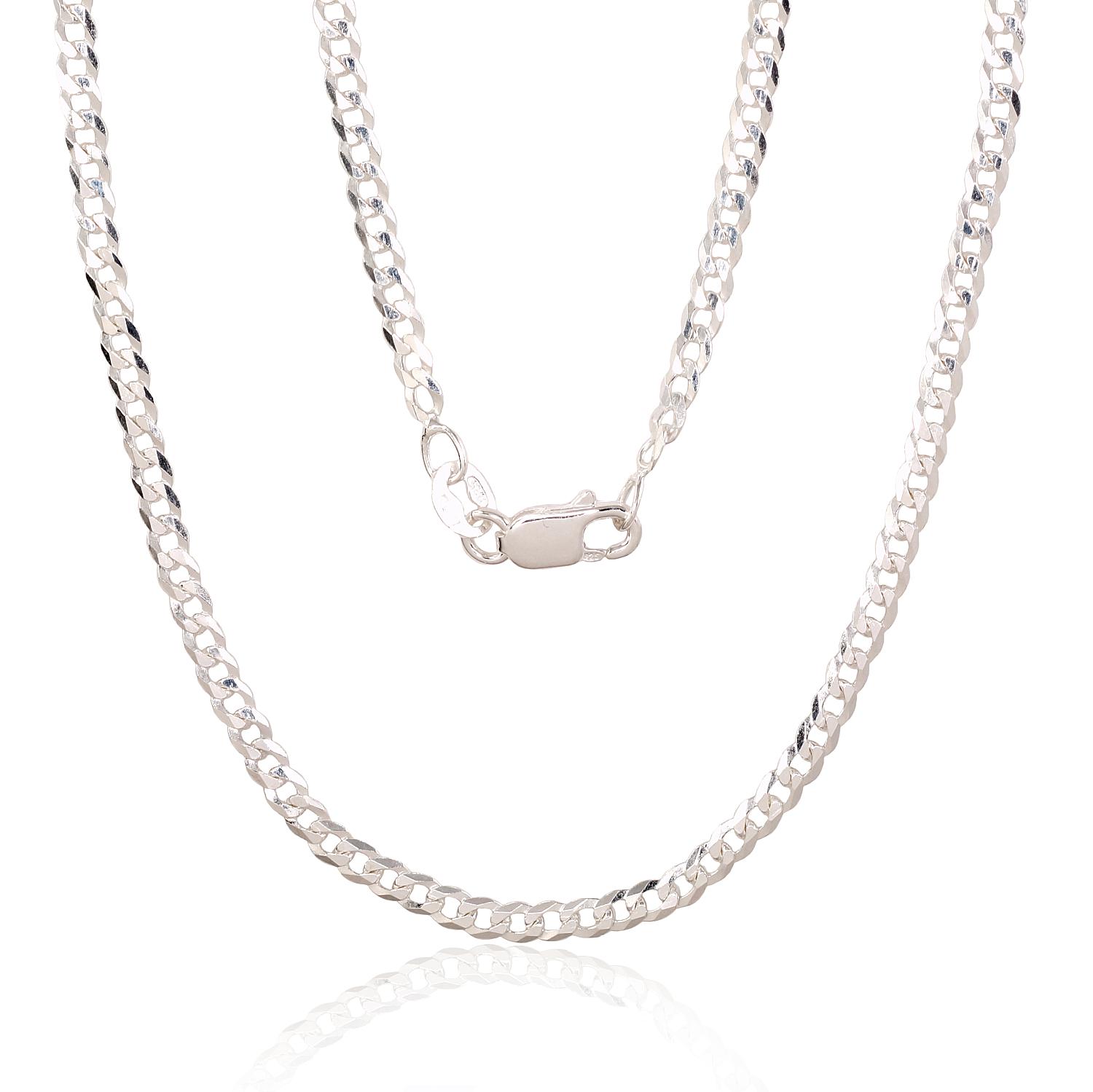 Sudraba ķēdīte Kartjē 2.5 mm , dimantu apstrādājums #2400073, Sudrabs 925°. Izmērs: 50. Svars: 5.7