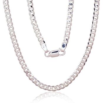 Sudraba ķēdīte Kartjē 4 mm , dimantu apstrādājums #2400140, Sudrabs 925°. Izmērs: 50. Svars: 11.2