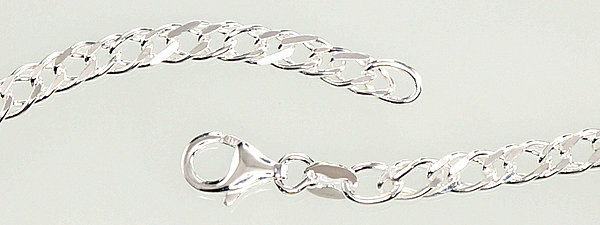 Sudraba ķēdīte Rombs 4 mm , dimantu apstrādājums #2400098, Sudrabs 925°. Izmērs: 50. Svars: 11