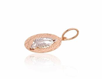 Zelta kulons #1300826(Au-R+Au-W), Sarkanais/Baltais Zelts 585°. Svars: 1.08