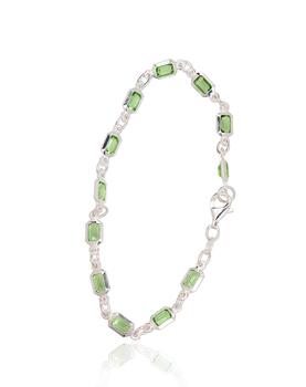 Серебряный браслет #2600428_CZ-LG, Серебро 925°, Цирконы. Размер: 19. Вес: 5.3