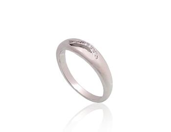 Sudraba gredzens #2101960(PRh-Gr)_CZ, Sudrabs 925°, rodijs (pārklājums), Cirkoni. Izmērs: 17. Svars: 2.8
