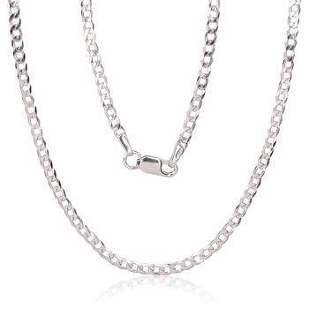 Sudraba ķēdīte Kartjē 2.5 mm , dimantu apstrādājums #2400073(PRh-Gr), Sudrabs 925°, rodijs (pārklājums). Izmērs: 55. Svars: 5.8