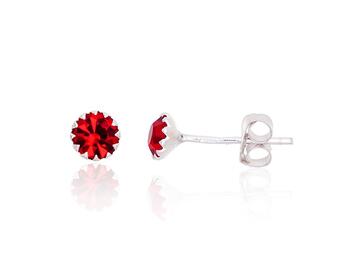 Серебряные серьги-пуссеты #2202664_CZ-R, Серебро 925°, Цирконы. Вес: 0.4