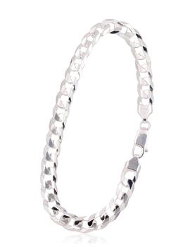 Sudraba ķēdīte Kartjē 6.9 mm , dimantu apstrādājums #2400063-bracelet, Sudrabs 925°. Izmērs: 21. Svars: 14.1