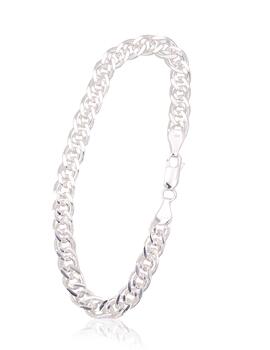 Серебряная цепочка Мона-лиза 6 мм , алмазная обработка граней #2400106-bracelet, Серебро 925°. Размер: 20. Вес: 9.7