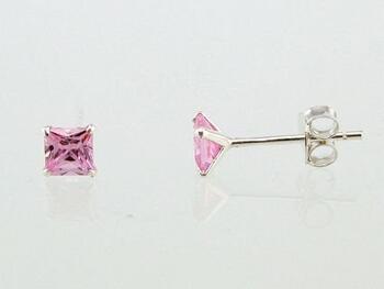 Серебряные серьги-пуссеты #2202628_CZ-PI, Серебро 925°, Цирконы. Вес: 0.5
