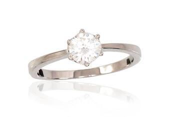 Серебряное кольцо #2101615(PRh-Gr)_CZ, Серебро 925°, родий (покрытие), Цирконы. Размер: 16.5. Вес: 1.7