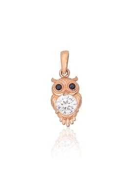 Zelta kulons #1301123(Au-R)_CZ+CZ-BK, Sarkanais Zelts 585°, Cirkoni. Svars: 1
