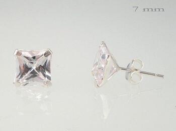 Серебряные серьги-пуссеты #2202631_CZ, Серебро 925°, Цирконы. Вес: 1.5