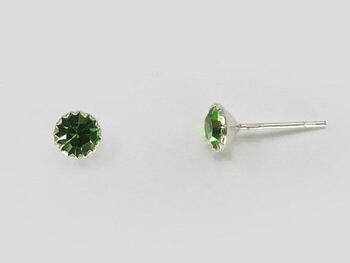 Серебряные серьги-пуссеты #2202665_CZ-LG, Серебро 925°, Цирконы. Вес: 0.5