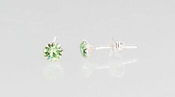 Серебряные серьги-пуссеты #2202664_CZ-LG, Серебро 925°, Цирконы. Вес: 0.4