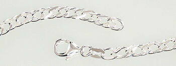 Sudraba ķēdīte Rombs 4 mm , dimantu apstrādājums #2400098, Sudrabs 925°. Izmērs: 50. Svars: 10.9