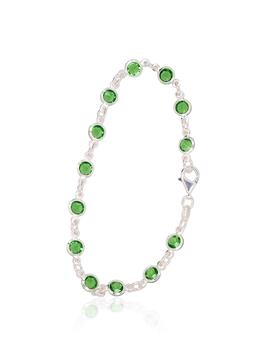 Серебряный браслет #2600427_CZ-LG, Серебро 925°, Цирконы. Размер: 19. Вес: 4.8