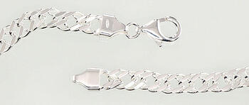 Sudraba ķēdīte Rombs 5.5 mm , dimantu apstrādājums #2400090, Sudrabs 925°. Izmērs: 50. Svars: 21.1