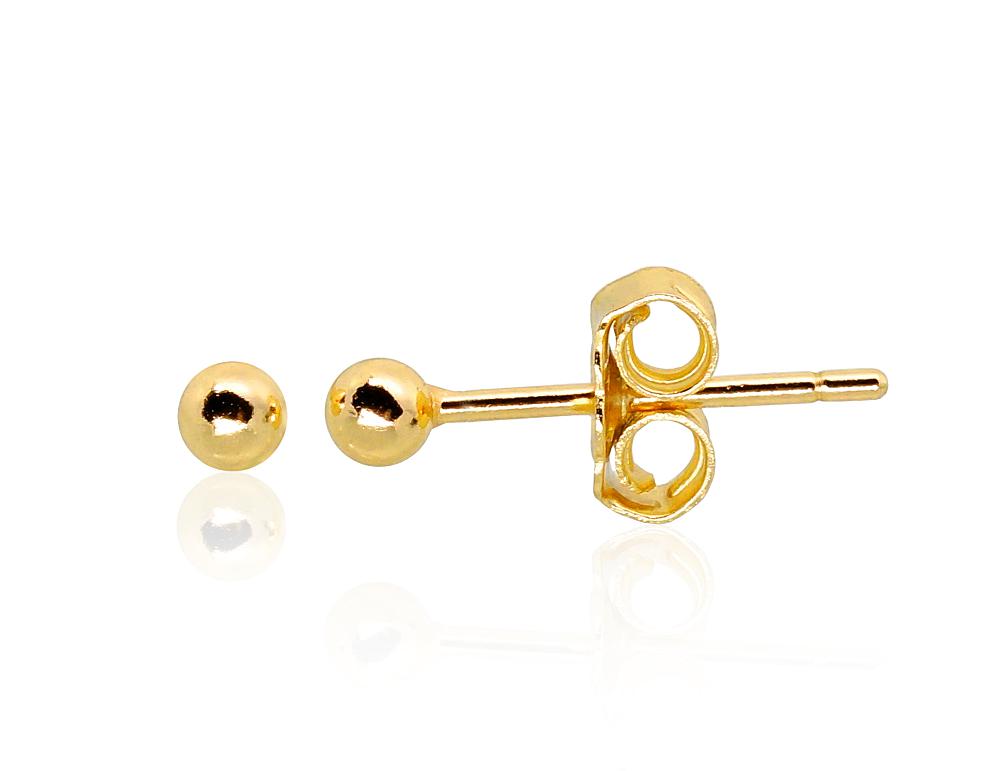 Серебряные серьги-пуссеты #2203470(PAu-Y), Серебро 925°, желтое золото (покрытие). Вес: 0.4