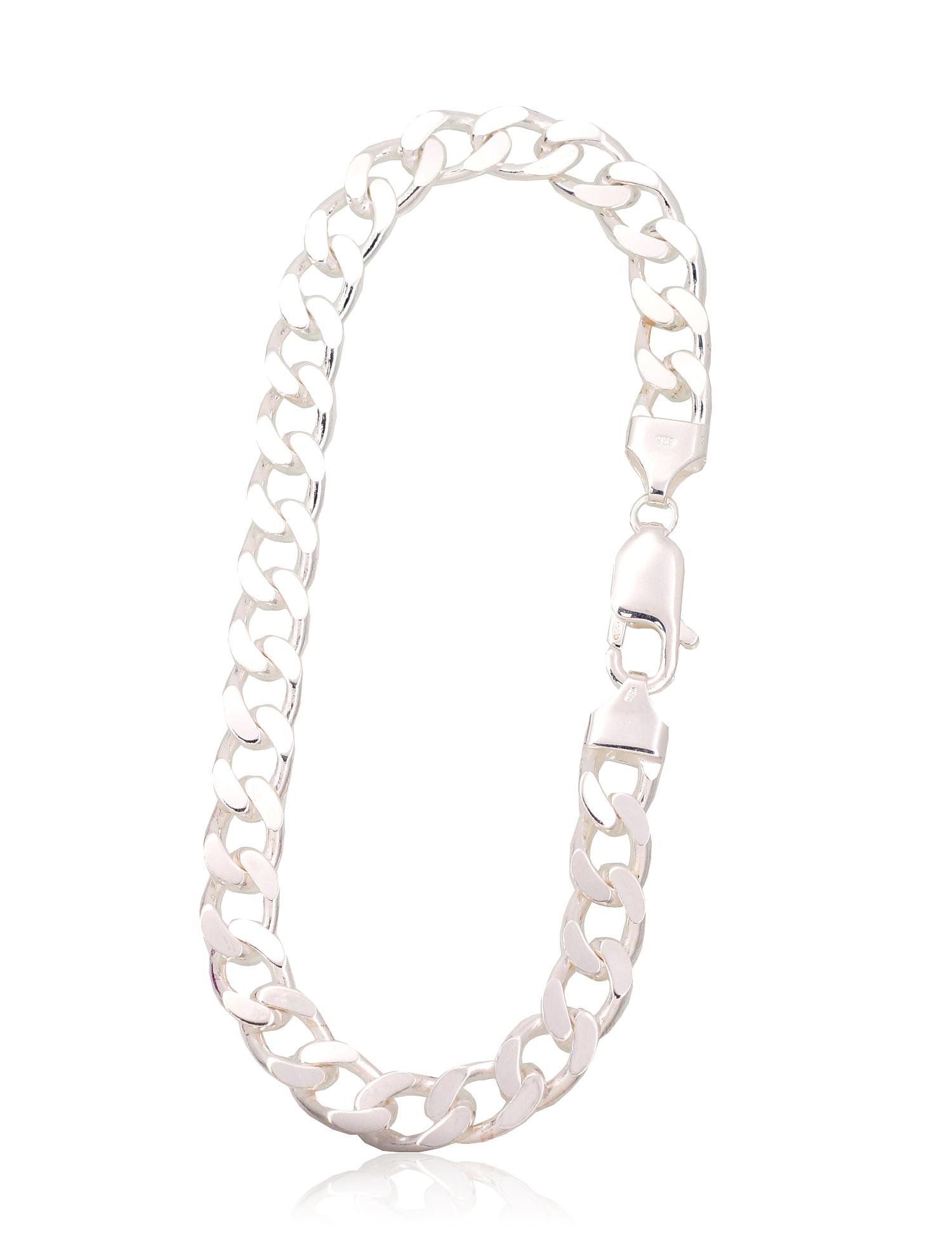 Sudraba ķēdīte Kartjē 7.5 mm #2400145-bracelet, Sudrabs 925°. Izmērs: 22. Svars: 18.1