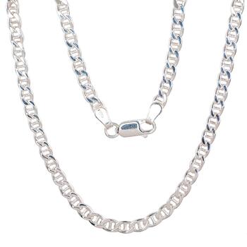 Sudraba ķēdīte Marina 3.9 mm , dimantu apstrādājums #2400080, Sudrabs 925°. Izmērs: 60. Svars: 15.5