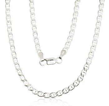 Sudraba ķēdīte Marina 3 mm , dimantu apstrādājums #2400068, Sudrabs 925°. Izmērs: 50. Svars: 8.5