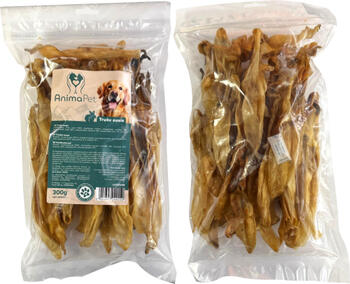 AnimaPet Кроличьи уши 300 г - дополнительный корм для собак, 100% натуральные сушеные кроличьи уши. (UDS0048)