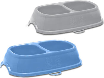 STEFANPLAST BREAK 11 dubultā neslīdoša bļoda 0.4+0.4l (debeszila vai pēlēka) cm 28x17x6h (99561)