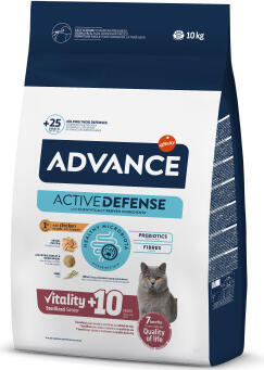 ADVANCE CAT STERILIZED SENIOR 10+ 10KG - полнорационный и сбалансированный сухой корм для стерилизованных кошек от 10 лет. С курицей и ячменем. (962828)