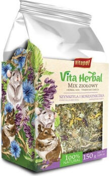Vitapol VITA HERBAL for chinchila and degu, herbal mix 150 g - papildabtība, zāļu maisījums šinšillām un degu (ZVP-4102)