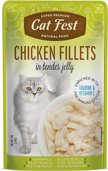 CatFest Chicken in Jelly 70g - Полноценный корм из кусочков курицы в желе (79218039)