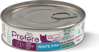 PF Fresh Farm CAT Prefera MPD Adult white fish 85 gr - полнорационный влажный корм для взрослых кошек (в том числе стерилизованных), монопротеиновый корм с белой рыбой. (HYP18P)