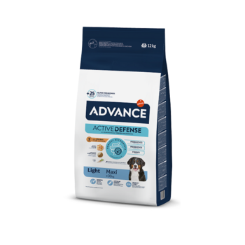 ADVANCE DOG ADULT MAXI LIGHT 12KG - полноценный и сбалансированный корм для взрослых собак крупных пород со склонностью к набору веса (965802)