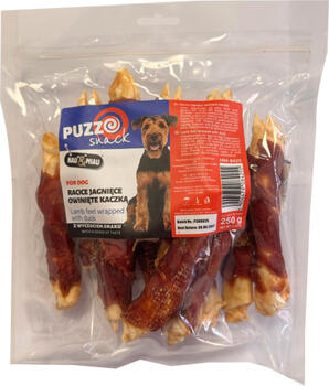 HAU&MIAU dog treat, lamb feet wrapped in duck 250g - дополнительный корм для взрослых собак, бараньи лапки, завернутые в утиное мясо (HM-8425)