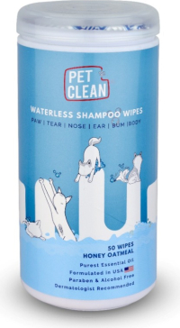 PET WATERLESS SHAMPOO WIPES 50gb - БЕЗВОДНЫЕ ШАМПУНЬ - САЛФЕТКИ ДЛЯ ЖИВОТНЫХ, ПРОПИТАННЫЕ ГИПОАЛЛЕРГЕННЫМИ ОРГАНИЧЕСКИМИ СОСТАВАМИ ДЛЯ БЕЗВОДНОЙ ПЕННОЙ ЧИСТКИ ЖИВОТНЫХ. (CCPS50)