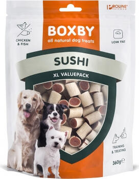 BOXBY ORIGINAL SUSHI for DOGS 360g - СУШИ ДЛЯ ЩЕНКОВ И ВЗРОСЛЫХ СОБАК (КУРИЦА И РЫБА) (8511010032)