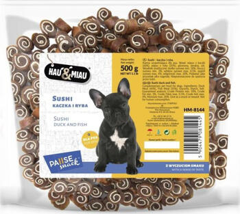 HAU & MIAU sushi - duck and fish 500 g - дополнительный корм для взрослых собак, суши с мясом утки и рыбой (HM-8144)