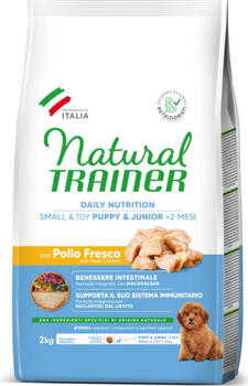 NATURAL TRAINER DOG SMALL&TOY PUPPY & JUNIOR 2KG - полноценный корм со свежим куриным мясом для щенков мелких пород в возрасте до 12 месяцев. (940002)